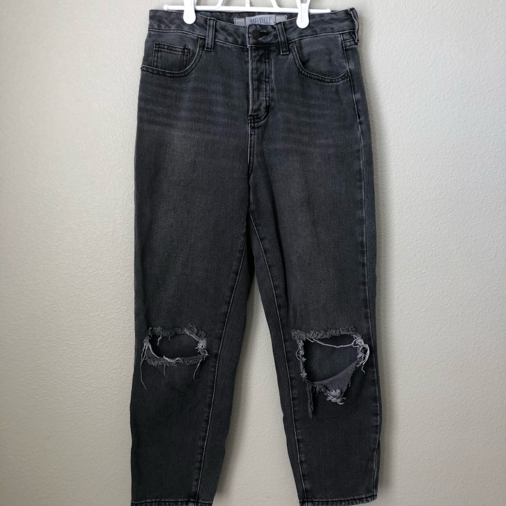 Brandy Melville knee rip grey mom jeans